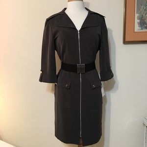 Liz Claiborne Coat Dress Size 12 Grey